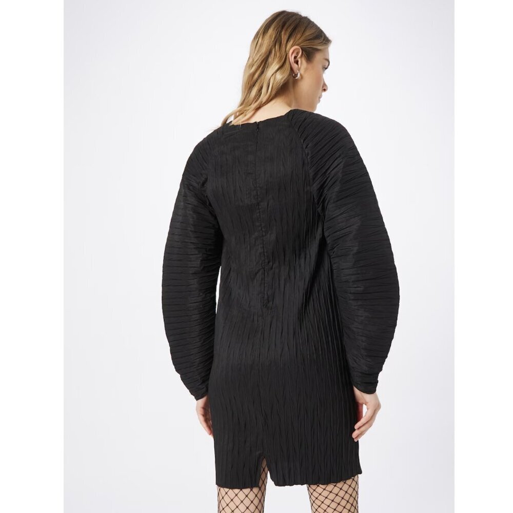Oval Square Iggy Dress Mini Statement Barrel Sleeves Modern Disco Pleated Party - Picture 3 of 11